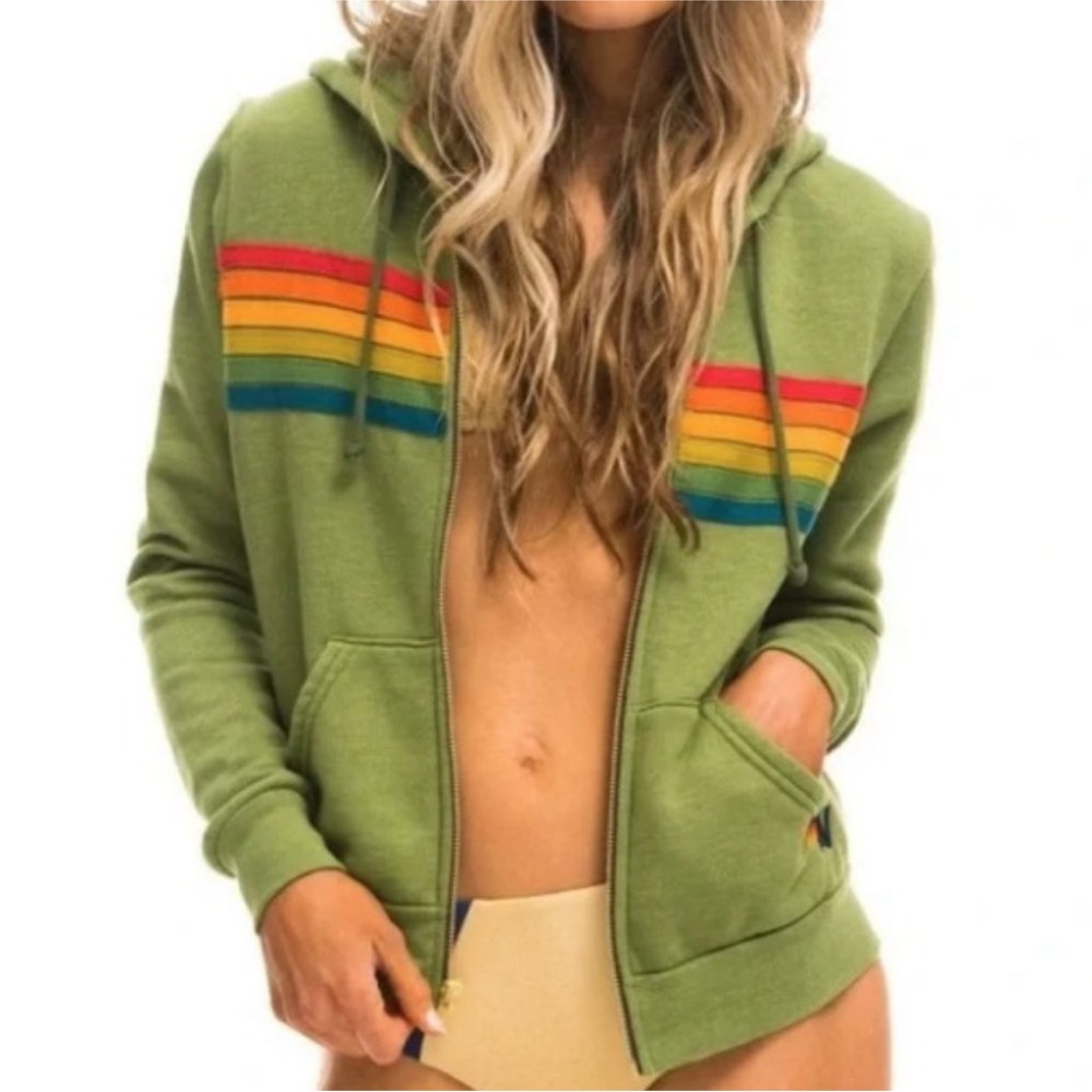 6 Stripe Zip Hoodie Sweatshirt